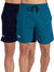 T.T. MenSolid Cotton Blend Shorts With Zipper & Back Pocket|Pack Of 2|Navy,Airforce