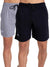 T.T. MenSolid Cotton Blend Shorts With Zipper & Back Pocket|Pack Of 2|Grey,Black