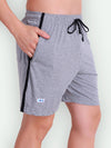 T.T. MenSolid Cotton Blend Shorts With Zipper & Back Pocket|Pack Of 2|Grey,Black