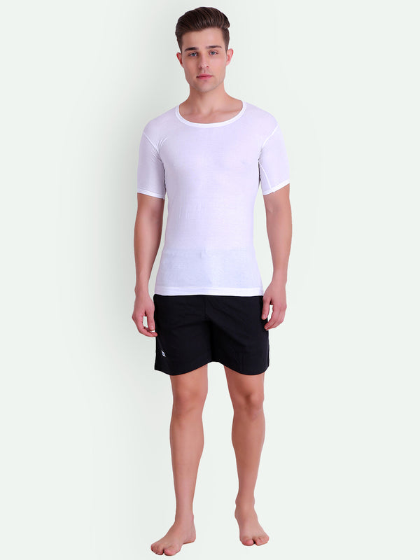 T.T. MenSolid Cotton Blend Shorts With Zipper & Back Pocket|Pack Of 3|Anthra,Black,Grey