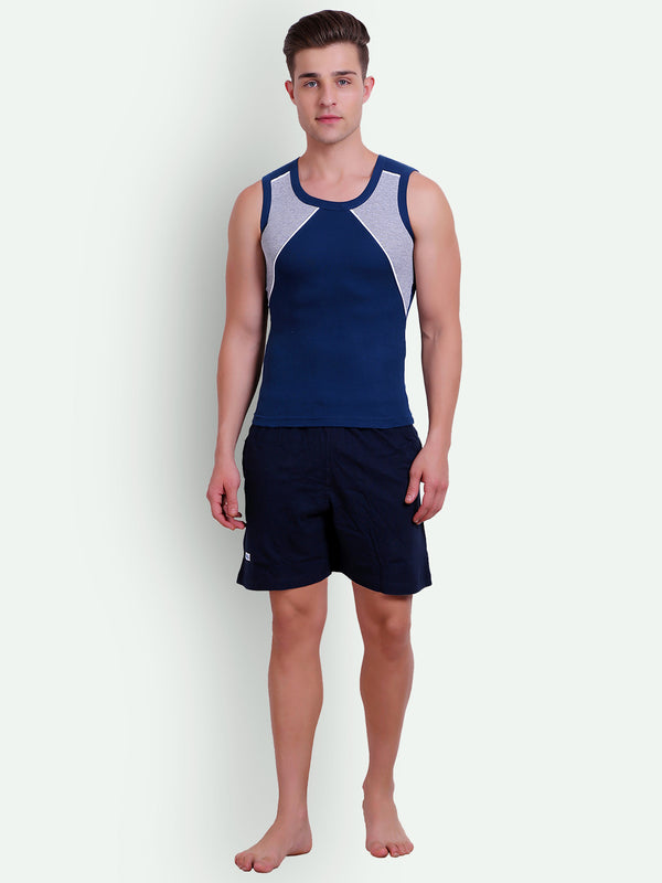 T.T. MenSolid Cotton Blend Shorts With Zipper & Back Pocket|Pack Of 3|Black,Airforce,Navy
