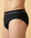 Hiflyers Men|Soft Breathable Odour-Free Cotton Lycra Fabric|Regular Fit|Comfortable Everyday Innerwear Brief|Pack Of 2|Grey,Black