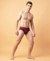 Hiflyers Men|Soft Breathable Odour-Free Cotton Lycra Fabric|Regular Fit|Comfortable Everyday Innerwear Brief|Maroon