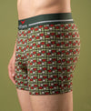 Hiflyers Men|Soft Breathable Odour-Free Cotton Lycra Fabric|Regular Fit|Stylish Geometrical Design Printed Trunk|Olive