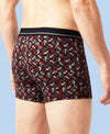 Hiflyers Men|Soft Breathable Odour-Free Cotton Lycra Fabric|Regular Fit|Stylish Geometrical Design Printed Trunk|Black