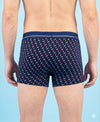 Hiflyers Men|Soft Breathable Odour-Free Cotton Lycra Fabric|Regular Fit|Stylish Geometrical Design Printed Trunk|Pack Of 2|Navy,Maroon