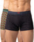 Hiflyers Men|Soft Breathable Odour-Free Cotton Lycra Fabric|Regular Fit|Stylish Geometrical Design Printed Trunk|Pack Of 2|Grey,Olive