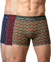 Hiflyers Men|Soft Breathable Odour-Free Cotton Lycra Fabric|Regular Fit|Stylish Geometrical Design Printed Trunk|Pack Of 3|Navy,Maroon,Olive