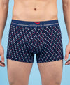 Hiflyers Men|Soft Breathable Odour-Free Cotton Lycra Fabric|Regular Fit|Stylish Geometrical Design Printed Trunk|Pack Of 3|Navy,Grey,Maroon