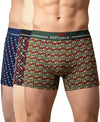 Hiflyers Men|Soft Breathable Odour-Free Cotton Lycra Fabric|Regular Fit|Stylish Geometrical Design Printed Trunk|Pack Of 3|Navy,Black,Olive
