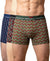 Hiflyers Men|Soft Breathable Odour-Free Cotton Lycra Fabric|Regular Fit|Stylish Geometrical Design Printed Trunk|Pack Of 3|Navy,Black,Olive