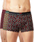 Hiflyers Men|Soft Breathable Odour-Free Cotton Lycra Fabric|Regular Fit|Stylish Geometrical Design Printed Trunk|Pack Of 3|Black,Maroon,Olive