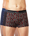 Hiflyers Men|Soft Breathable Odour-Free Cotton Lycra Fabric|Regular Fit|Stylish Geometrical Design Printed Trunk|Pack Of 3|Black,Grey,Navy