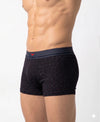 Hiflyers Men|Soft Breathable Odour-Free Cotton Lycra Fabric|Regular Fit|Stylish Geometrical Design Printed Trunk|Pack Of 3|Black,Grey,Navy