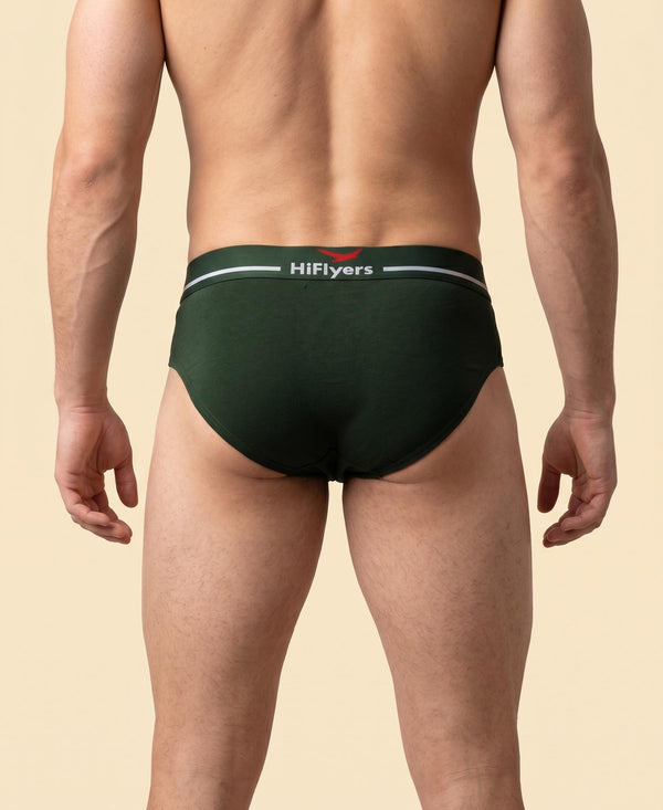 Hiflyers Men|Soft Breathable Odour-Free Cotton Lycra Fabric|Regular Fit|Comfortable Everyday Innerwear Brief|Pack Of 3|Maroon::Olive::Navy