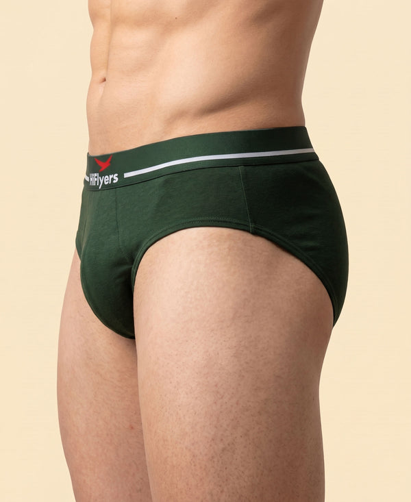 Hiflyers Men|Soft Breathable Odour-Free Cotton Lycra Fabric|Regular Fit|Comfortable Everyday Innerwear Brief|Pack Of 3|Grey::Olive::Navy