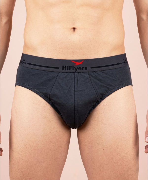 Hiflyers Men|Soft Breathable Odour-Free Cotton Lycra Fabric|Regular Fit|Comfortable Everyday Innerwear Brief|Pack Of 3|Grey::Olive::Maroon