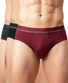 Hiflyers Men|Soft Breathable Odour-Free Cotton Lycra Fabric|Regular Fit|Comfortable Everyday Innerwear Brief|Pack Of 3|Black::Maroon::Grey