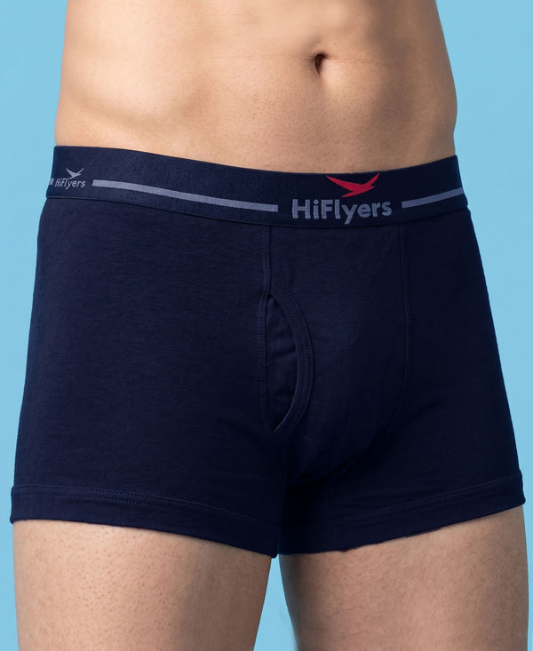Hiflyers Men|Soft Breathable Odour-Free Cotton Lycra Fabric|Regular Fit|Comfortable Everyday Innerwear Trunk|Navy