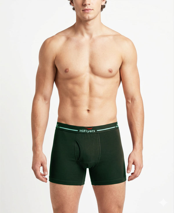Hiflyers Men|Soft Breathable Odour-Free Cotton Lycra Fabric|Regular Fit|Comfortable Everyday Innerwear Trunk|Olive