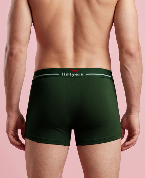 Hiflyers Men|Soft Breathable Odour-Free Cotton Lycra Fabric|Regular Fit|Comfortable Everyday Innerwear Trunk|Olive