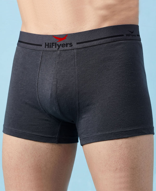 Hiflyers Men|Soft Breathable Odour-Free Cotton Lycra Fabric|Regular Fit|Comfortable Everyday Innerwear Trunk|Pack Of 3|Maroon,Navy,Grey