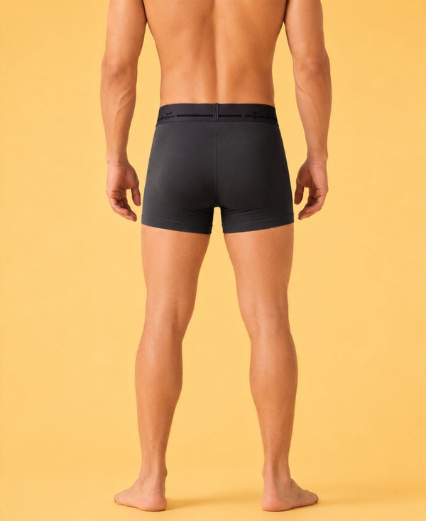 Hiflyers Men|Soft Breathable Odour-Free Micro Modal With Spandex Fabric|Regular Fit|Luxurious All-Day Innerwear Trunk|Pack Of 2|Teal,Grey