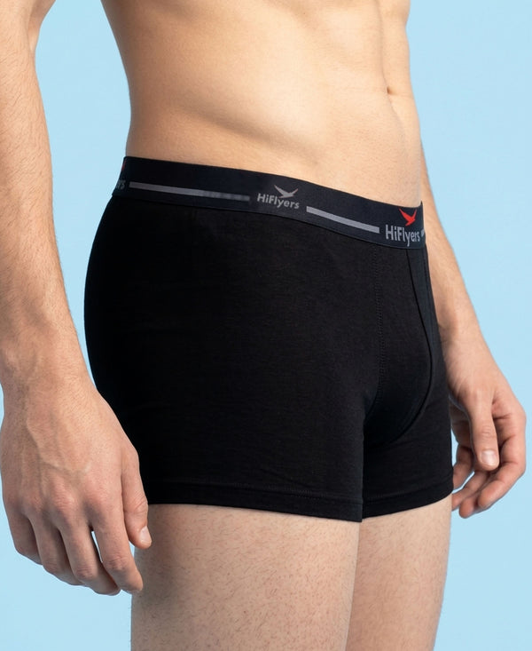 Hiflyers Men|Soft Breathable Odour-Free Micro Modal With Spandex Fabric|Regular Fit|Luxurious All-Day Innerwear Trunk|Pack Of 2|Teal,Black