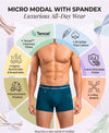 Hiflyers Men|Soft Breathable Odour-Free Micro Modal With Spandex Fabric|Regular Fit|Luxurious All-Day Innerwear Trunk|Pack Of 2|Navy,Teal