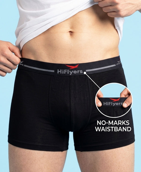 Hiflyers Men|Soft Breathable Odour-Free Micro Modal With Spandex Fabric|Regular Fit|Luxurious All-Day Innerwear Trunk|Pack Of 3|Navy,Black,Teal