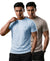 T.T. Men Dri-Fit Polyester Dot- Knit Fabric| Round Neck | Half Sleeve | Sweat-Wicking Gym & Active Wear Tees Pack Of 2 Light Blue,Light Grey