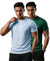 T.T. Men Dri-Fit Polyester Dot- Knit Fabric| Round Neck | Half Sleeve | Sweat-Wicking Gym & Active Wear Tees Pack Of 2 Light Blue,Green