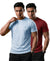 T.T. Men Dri-Fit Polyester Dot- Knit Fabric| Round Neck | Half Sleeve | Sweat-Wicking Gym & Active Wear Tees Pack Of 2 Light Blue,Maroon