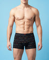 Hiflyers Men'S Micro Modal Spandex Trunk|Anti-Bacterial Odour-Free Fabric|Regular Fit|Ultra Soft Breathable Printed Innerwear|Pack Of 2|Black,Grey