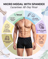 Hiflyers Men'S Micro Modal Spandex Trunk|Anti-Bacterial Odour-Free Fabric|Regular Fit|Ultra Soft Breathable Printed Innerwear|Pack Of 2|Black,Navy