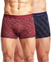 Hiflyers Men'S Micro Modal Spandex Trunk|Anti-Bacterial Odour-Free Fabric|Regular Fit|Ultra Soft Breathable Printed Innerwear|Pack Of 2|Maroon,Navy