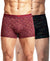 Hiflyers Men'S Micro Modal Spandex Trunk|Anti-Bacterial Odour-Free Fabric|Regular Fit|Ultra Soft Breathable Printed Innerwear|Pack Of 2|Maroon,Black