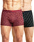 Hiflyers Men'S Micro Modal Spandex Trunk|Anti-Bacterial Odour-Free Fabric|Regular Fit|Ultra Soft Breathable Printed Innerwear|Pack Of 2|Maroon,Black