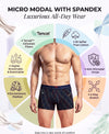 Hiflyers Men'S Micro Modal Spandex Trunk|Anti-Bacterial Odour-Free Fabric|Regular Fit|Ultra Soft Breathable Printed Innerwear|Pack Of 3|Navy,Black,Grey