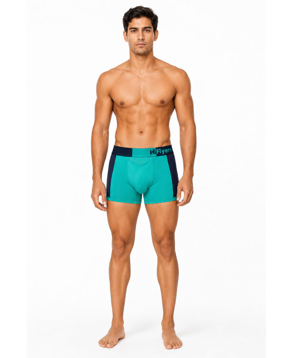 Hiflyers Men'S Micro Modal Spandex Sports Trunk|Anti-Bacterial Odour-Free Fabric|Regular Fit|Ultra Soft Breathable Premium Innerwear|Pack Of 3|Teal,Blue,Onion