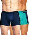 Hiflyers Men'S Micro Modal Spandex Sports Trunk|Anti-Bacterial Odour-Free Fabric|Regular Fit|Ultra Soft Breathable Premium Innerwear|Pack Of 2|Navy,Teal