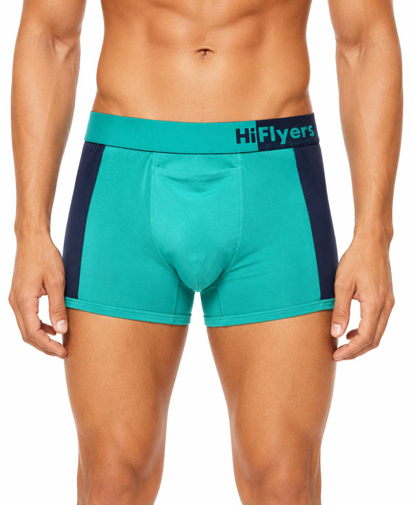 Hiflyers Men'S Micro Modal Spandex Sports Trunk|Anti-Bacterial Odour-Free Fabric|Regular Fit|Ultra Soft Breathable Premium Innerwear|Pack Of 2|Navy,Teal