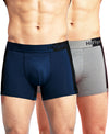 Hiflyers Men'S Micro Modal Spandex Sports Trunk|Anti-Bacterial Odour-Free Fabric|Regular Fit|Ultra Soft Breathable Premium Innerwear|Pack Of 2|Navy,Grey