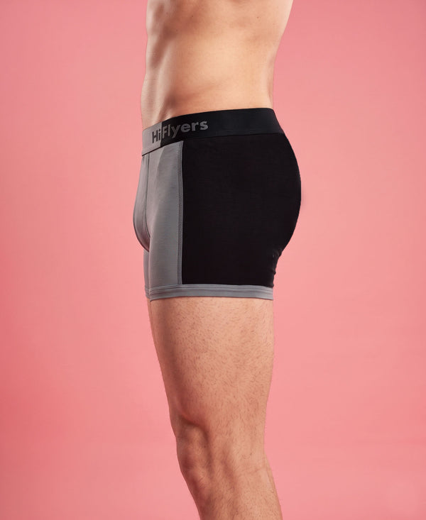 Hiflyers Men'S Micro Modal Spandex Sports Trunk|Anti-Bacterial Odour-Free Fabric|Regular Fit|Ultra Soft Breathable Premium Innerwear|Pack Of 2|Navy,Grey