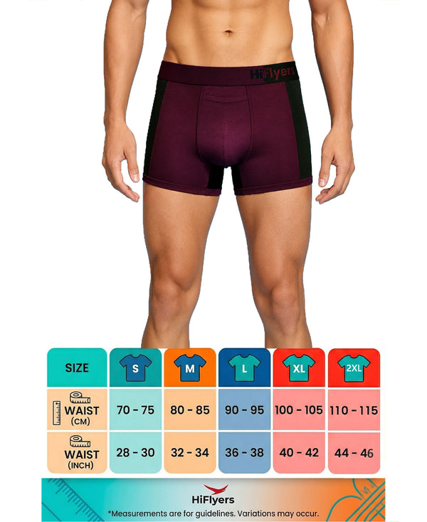 Hiflyers Men'S Micro Modal Spandex Sports Trunk|Anti-Bacterial Odour-Free Fabric|Regular Fit|Ultra Soft Breathable Premium Innerwear|Pack Of 3|Teal,Onion,Grey