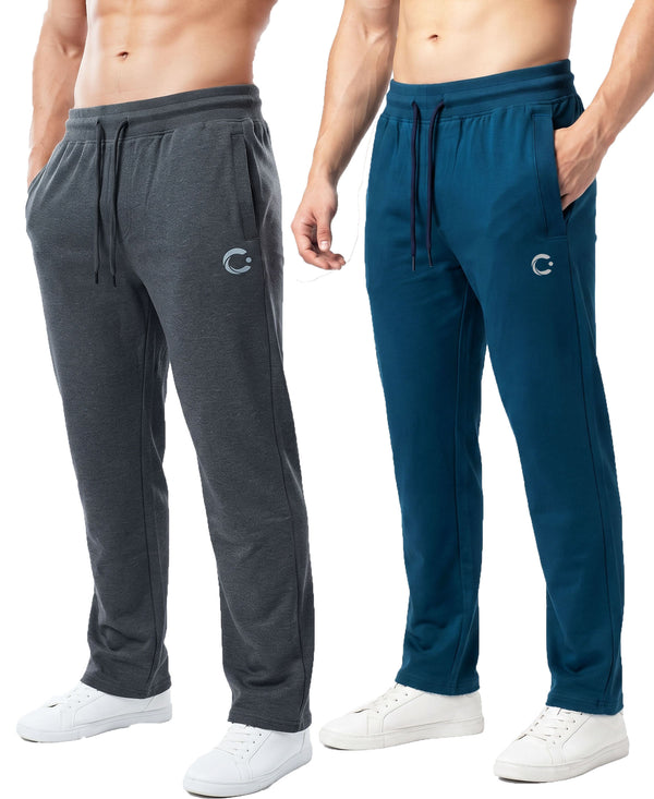 T.T. Men Dri-Fit Jogger Track Pant |Regular Fit| Side Zipper Pocket|Ideal For Gym, Running, Lounge & Casual Wear Pack Of 2-Anthra,Airforce