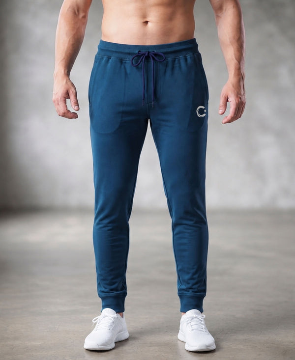 T.T. Men Cotton Rich Jogger Track Pant |Regular Fit| Side Zipper Pocket|Ideal For Gym, Running, Lounge & Casual Wear -Airforce