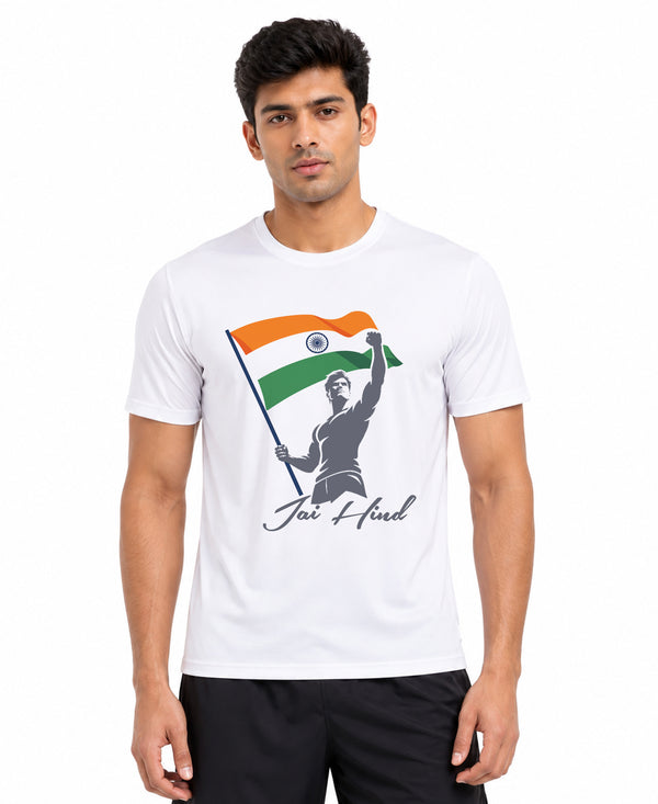 T.T. Men Patriotic Graphic Printed | Half Sleeves | Cotton Blended T-Shirts For Men | Regular Fit | Perfect for 15th Aug & Republic Day-White(Non-Returnable | Non-Exchangeable Item)