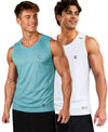 T.T. Men Dri-Fit Polyester Fooball-Knit Fabric| Round Neck | Sleeveless | Sweat-Wicking Gym & Active Wear Tees|Pack Of 2|Sky Blue,White
