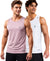 T.T. Men Dri-Fit Polyester Fooball-Knit Fabric| Round Neck | Sleeveless | Sweat-Wicking Gym & Active Wear Tees|Pack Of 2|Light Pink,White